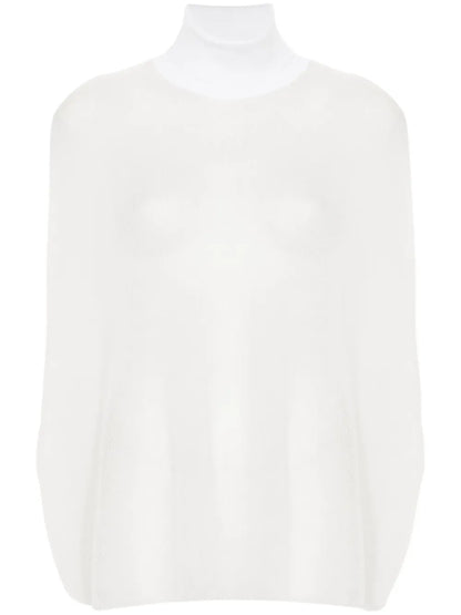 Open-Knit High-Neck Top