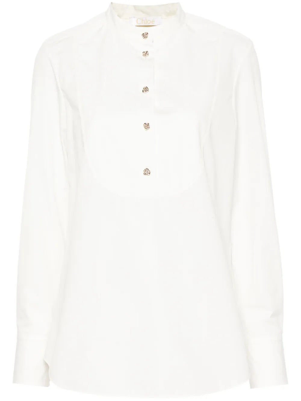 Sculpted-Buttons Cotton Shirt