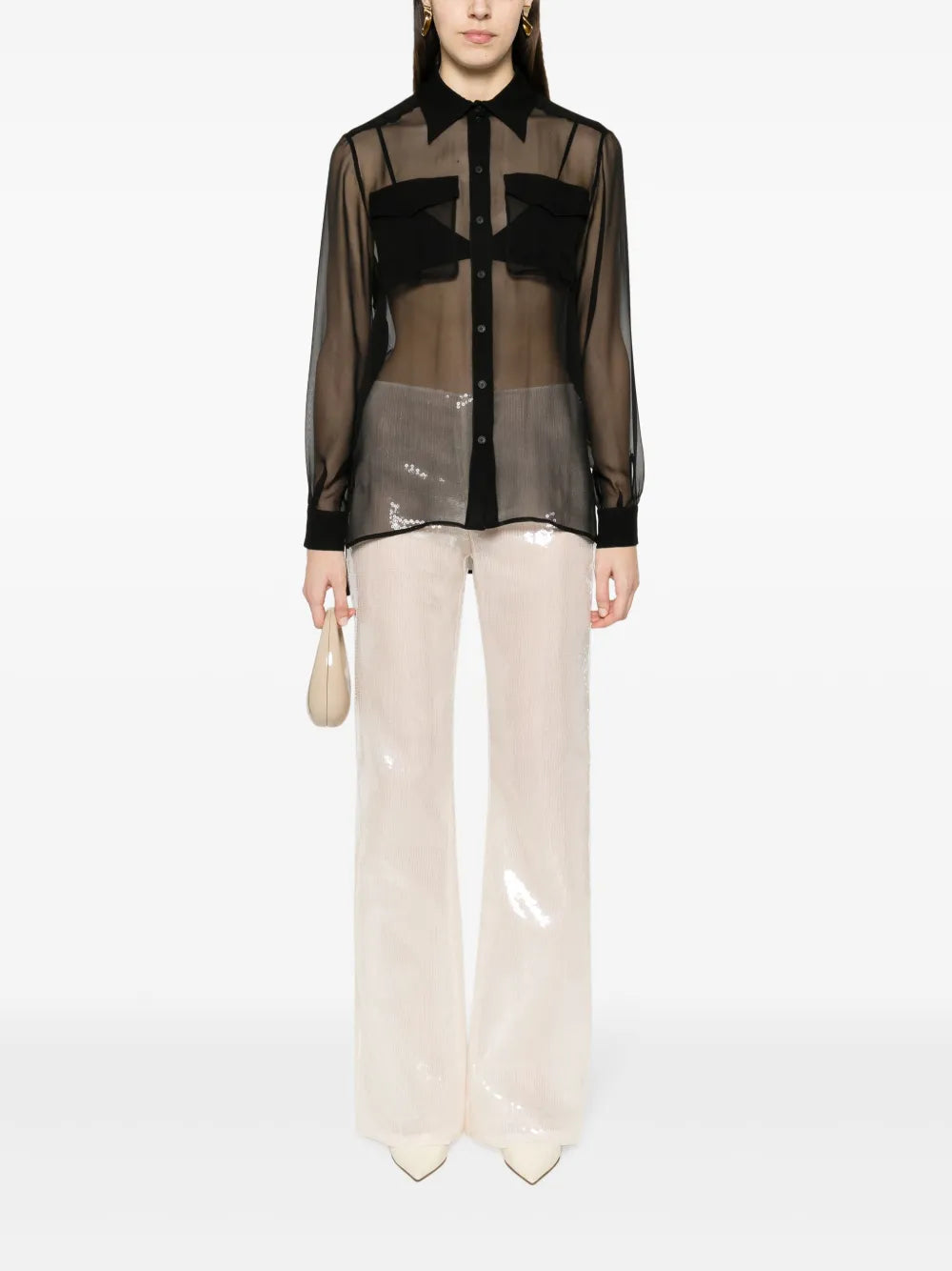 Semi-Sheer Silk Shirt