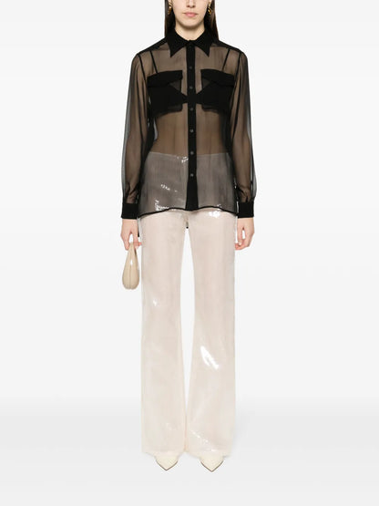 Semi-Sheer Silk Shirt