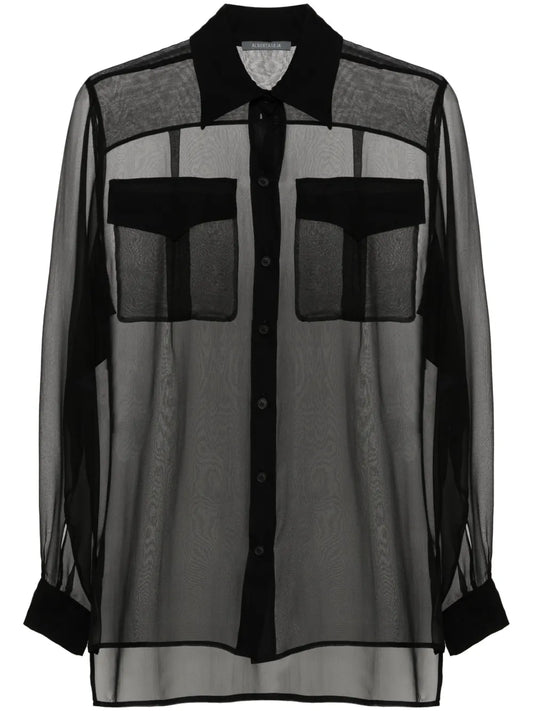 Semi-Sheer Silk Shirt