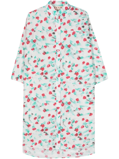 Reverie-Print Cotton Shirtdress