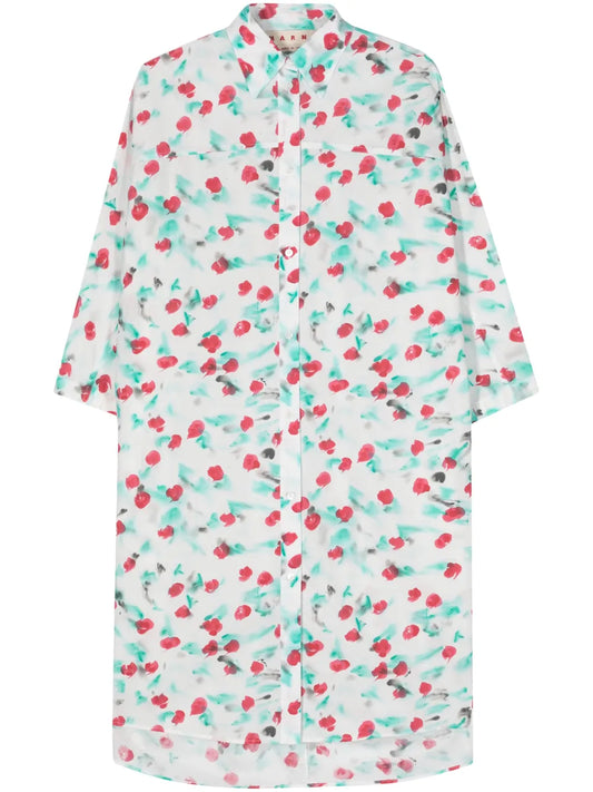 Reverie-Print Cotton Shirtdress