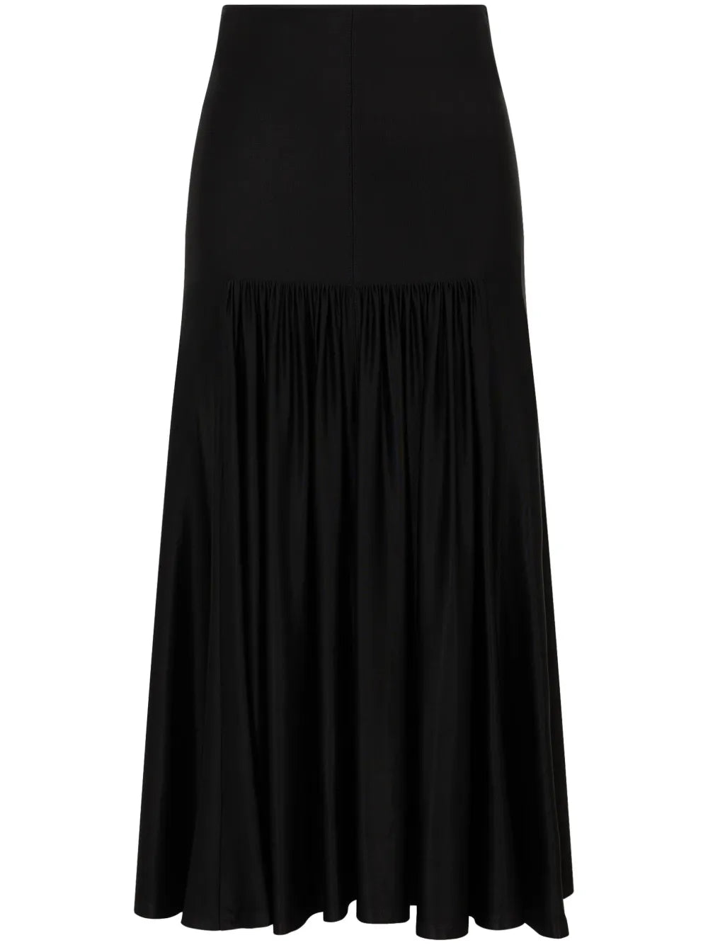 Button-Embellished Draped Skirt