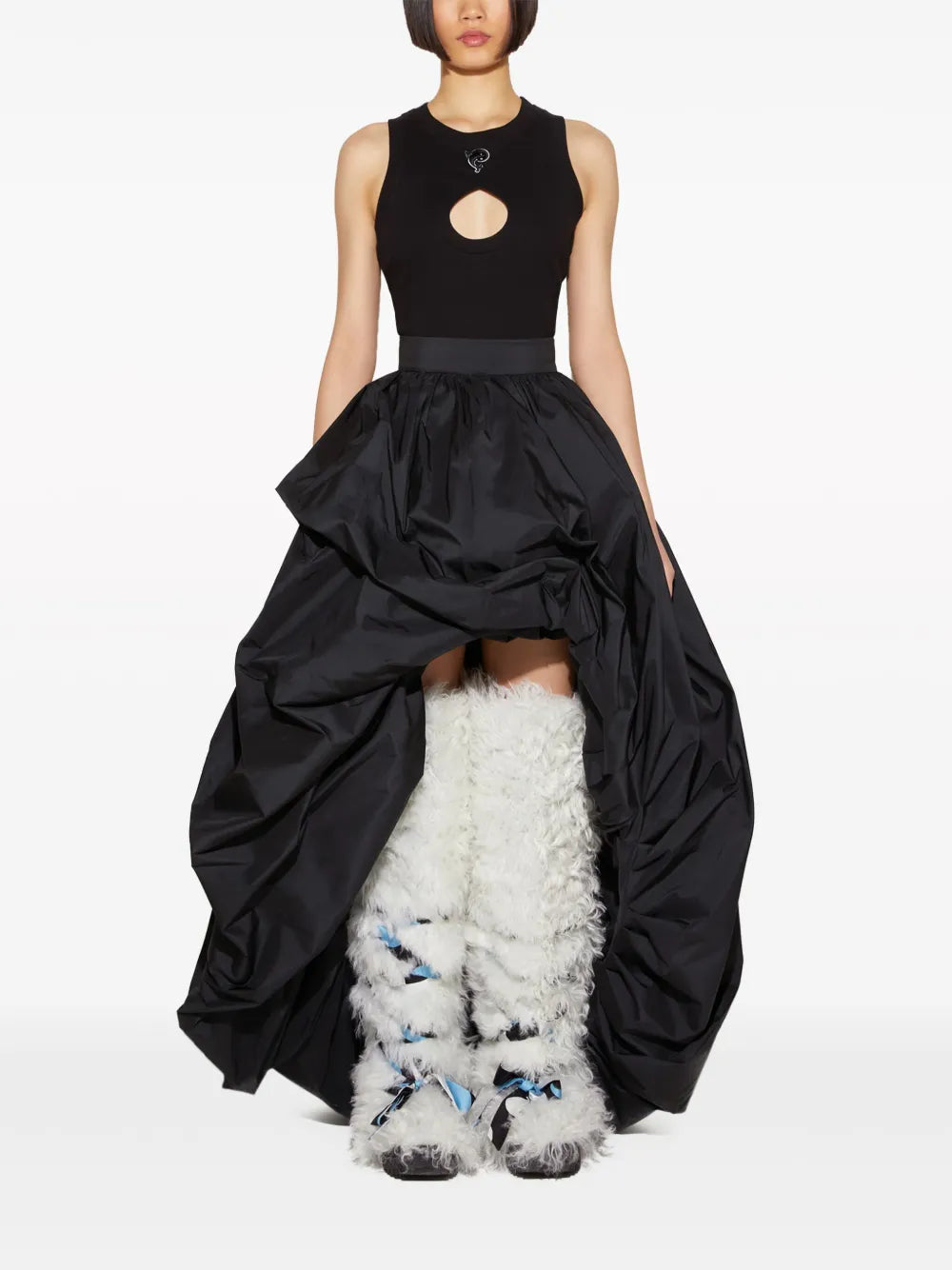 Asymmetric Taffeta Full Skirt
