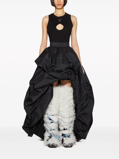Asymmetric Taffeta Full Skirt