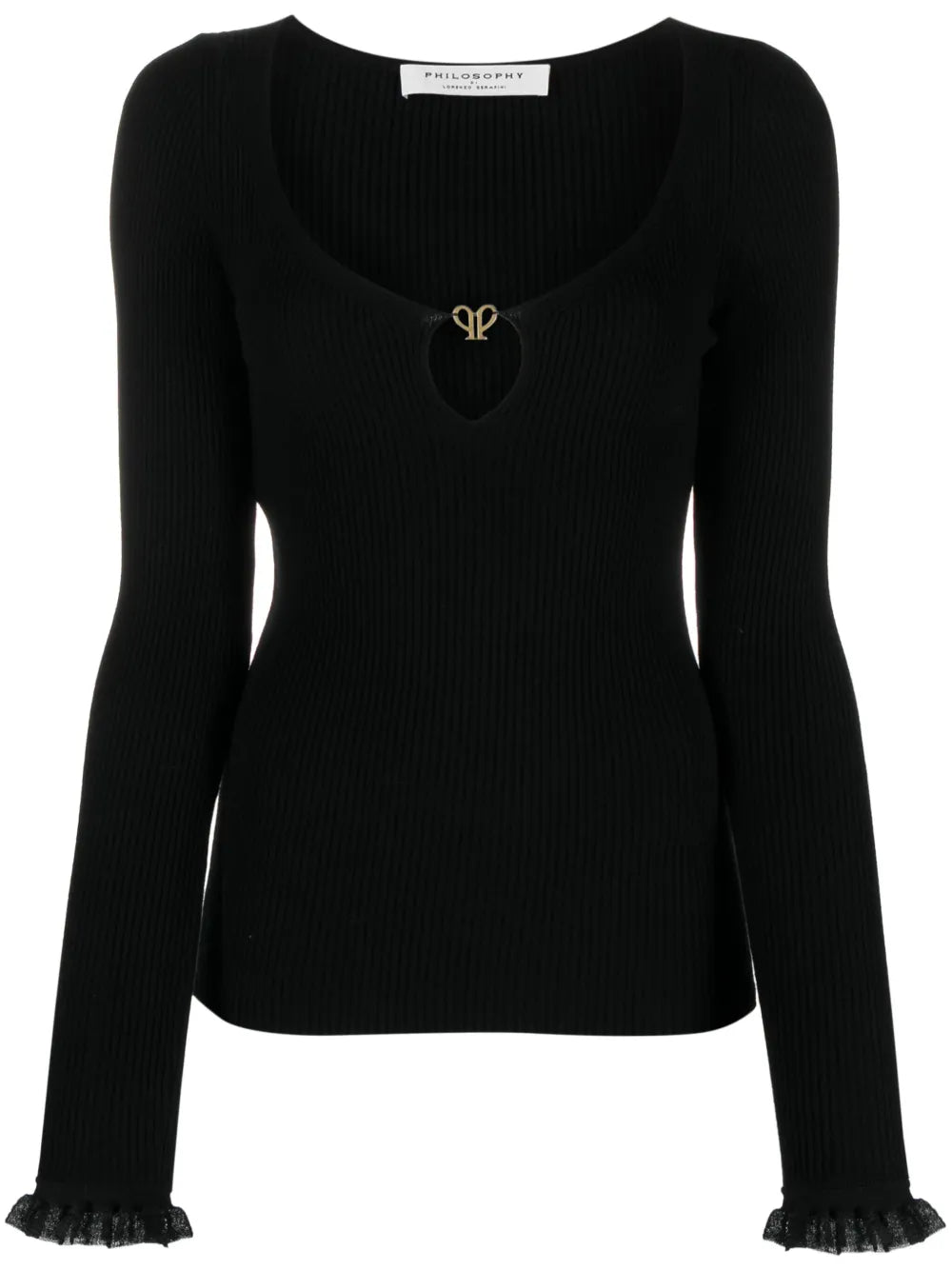 Logo-Plaque Ribbed-Knit Top