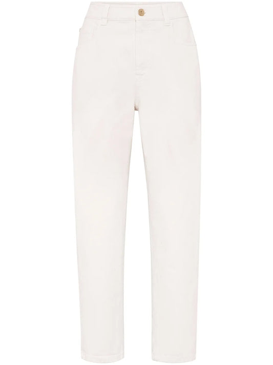 Monili-Chain High-Rise Straight-Leg Jeans