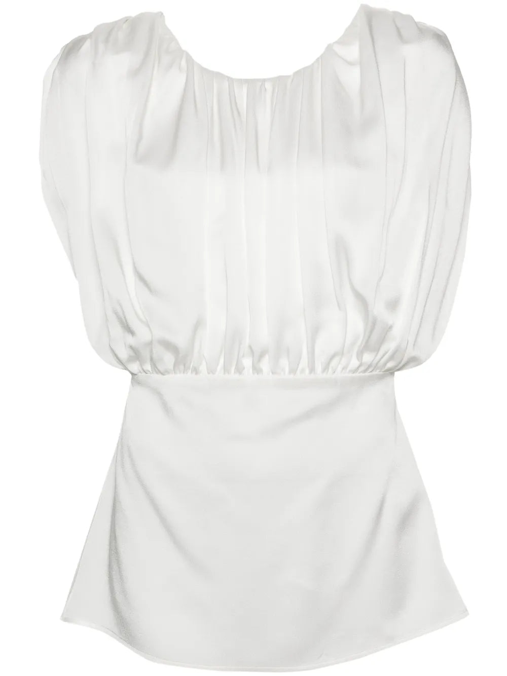 Ruched-Detailed Sleeveless Blouse