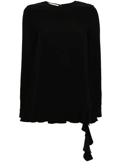 Ruffled Crepe Blouse