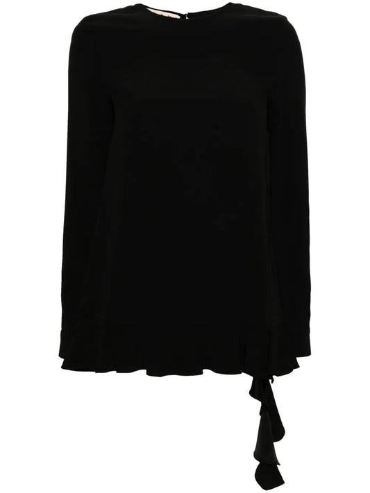 Ruffled Crepe Blouse