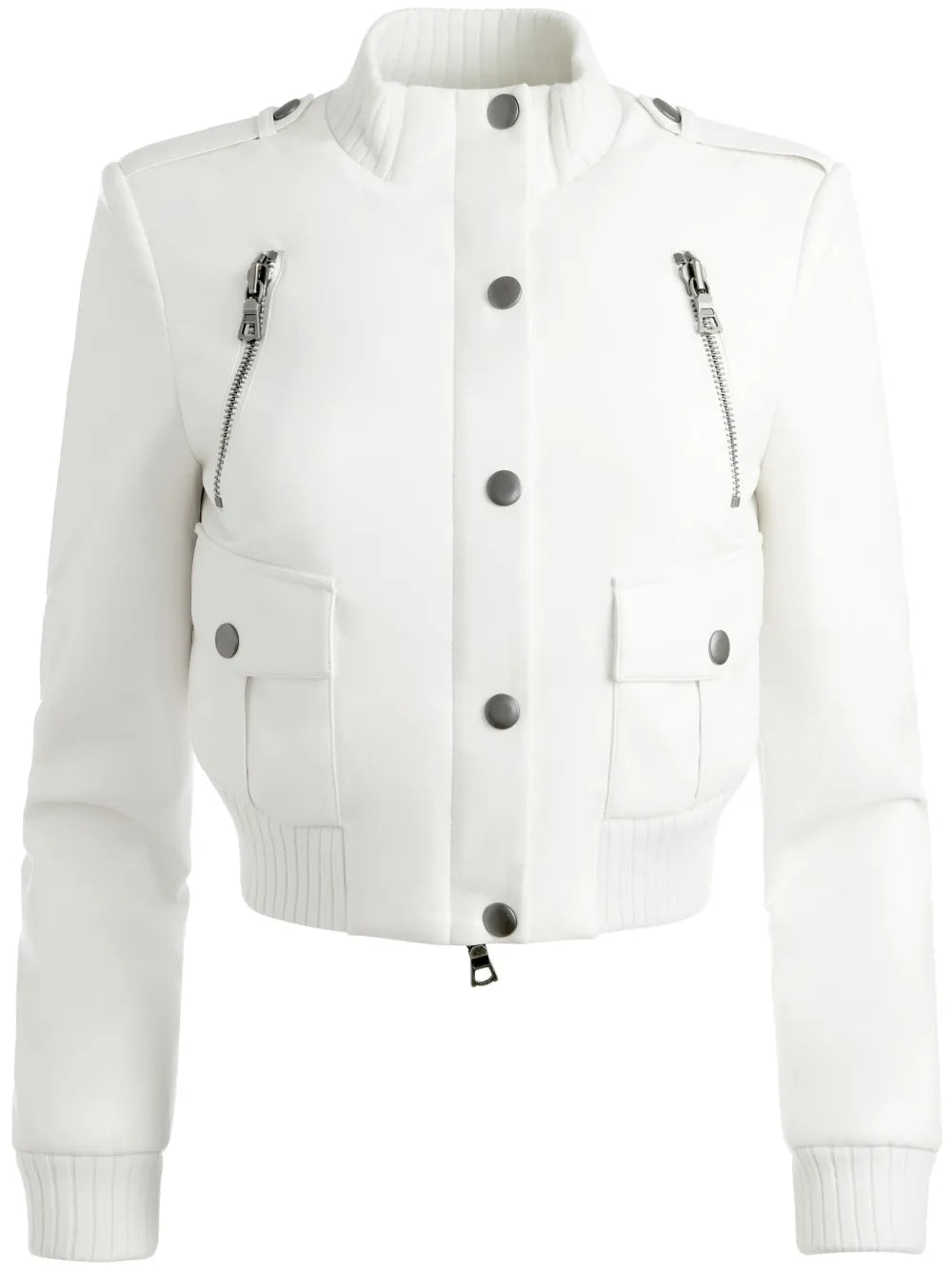Ria Cropped Faux-Leather Jacket