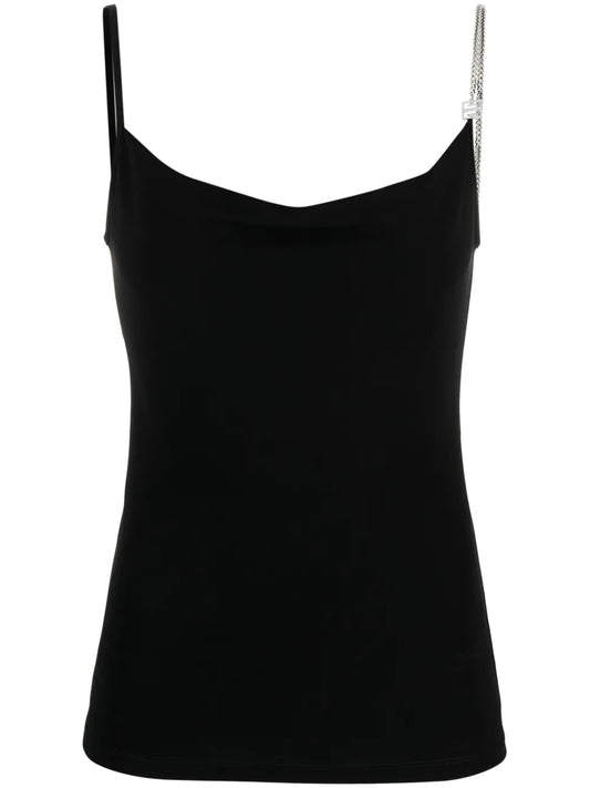 4G Plaque-Detailed Spaghetti Tank Top