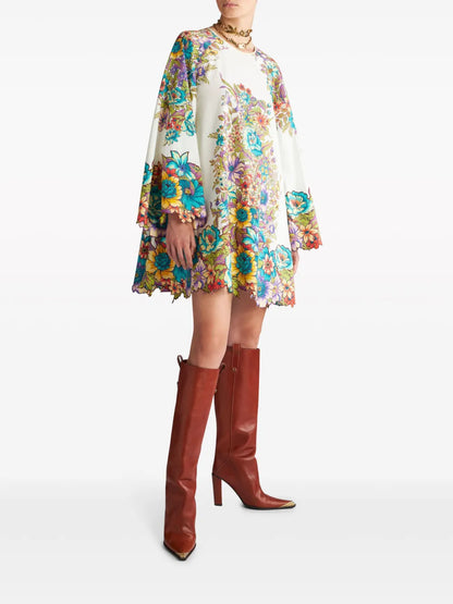 Floral-Print Cotton Minidress