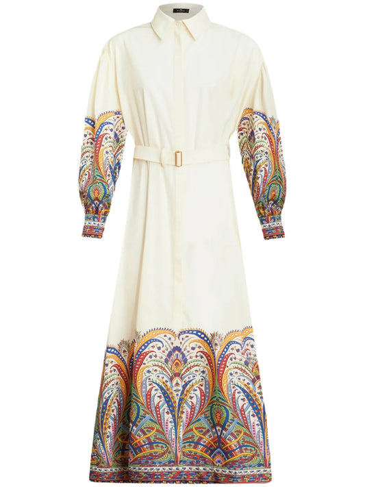 Paisley-Print Cotton Shirt Dress