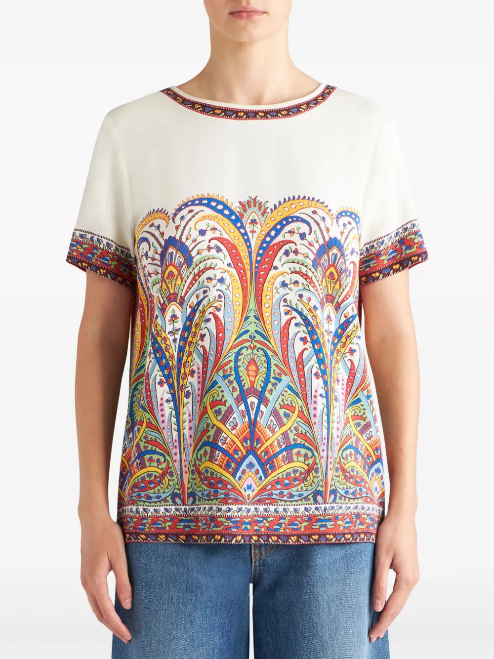 Paisey-Print Cady T-Shirt