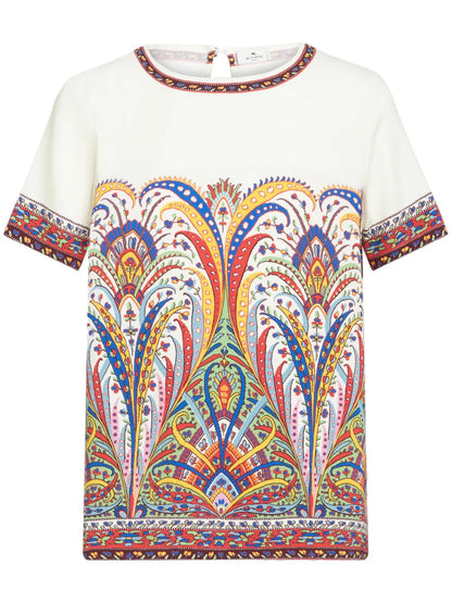 Paisey-Print Cady T-Shirt