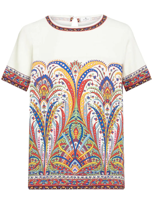 Paisey-Print Cady T-Shirt