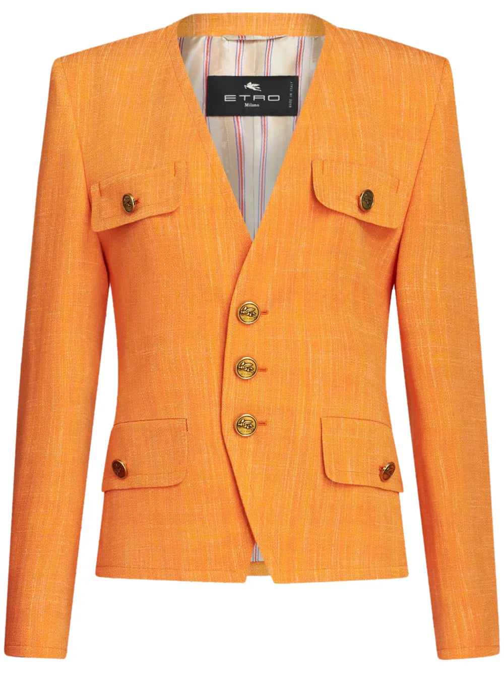 Slub-Effect Single-Breasted Jacket