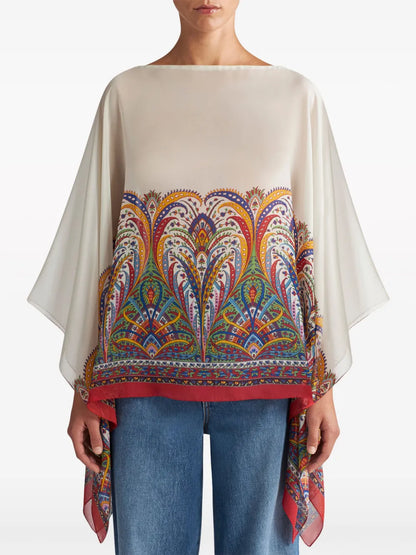Paisley-Print Silk Tunic
