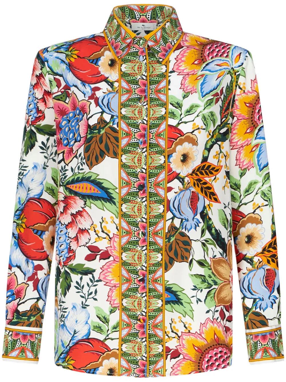 Floral-Print Silk Shirt