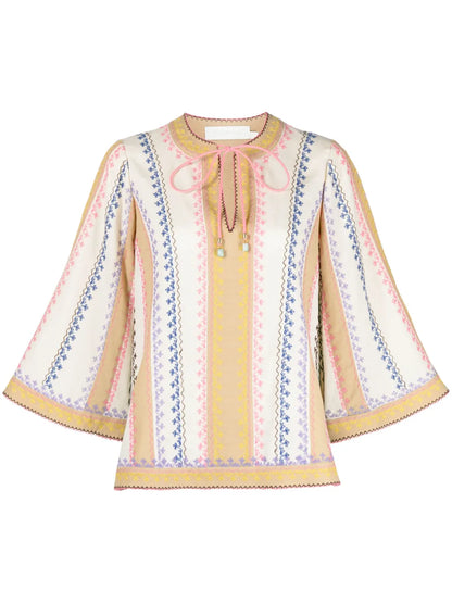 August Embroidered Cotton Blouse