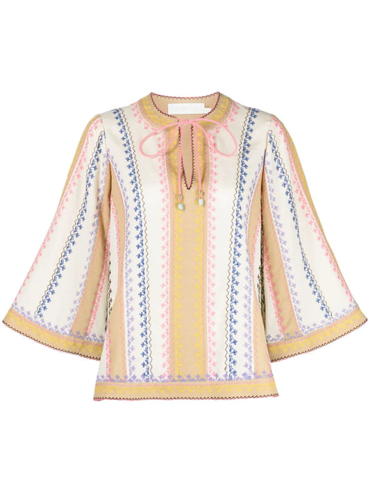 August Embroidered Cotton Blouse