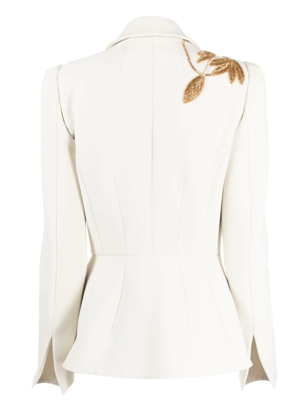 Metallic Leaf-Embroidered Blazer