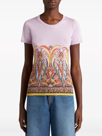 Paisley-Print Silk-Blend Top