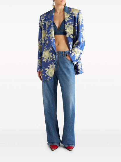 Tie-Fastening Denim Bralette