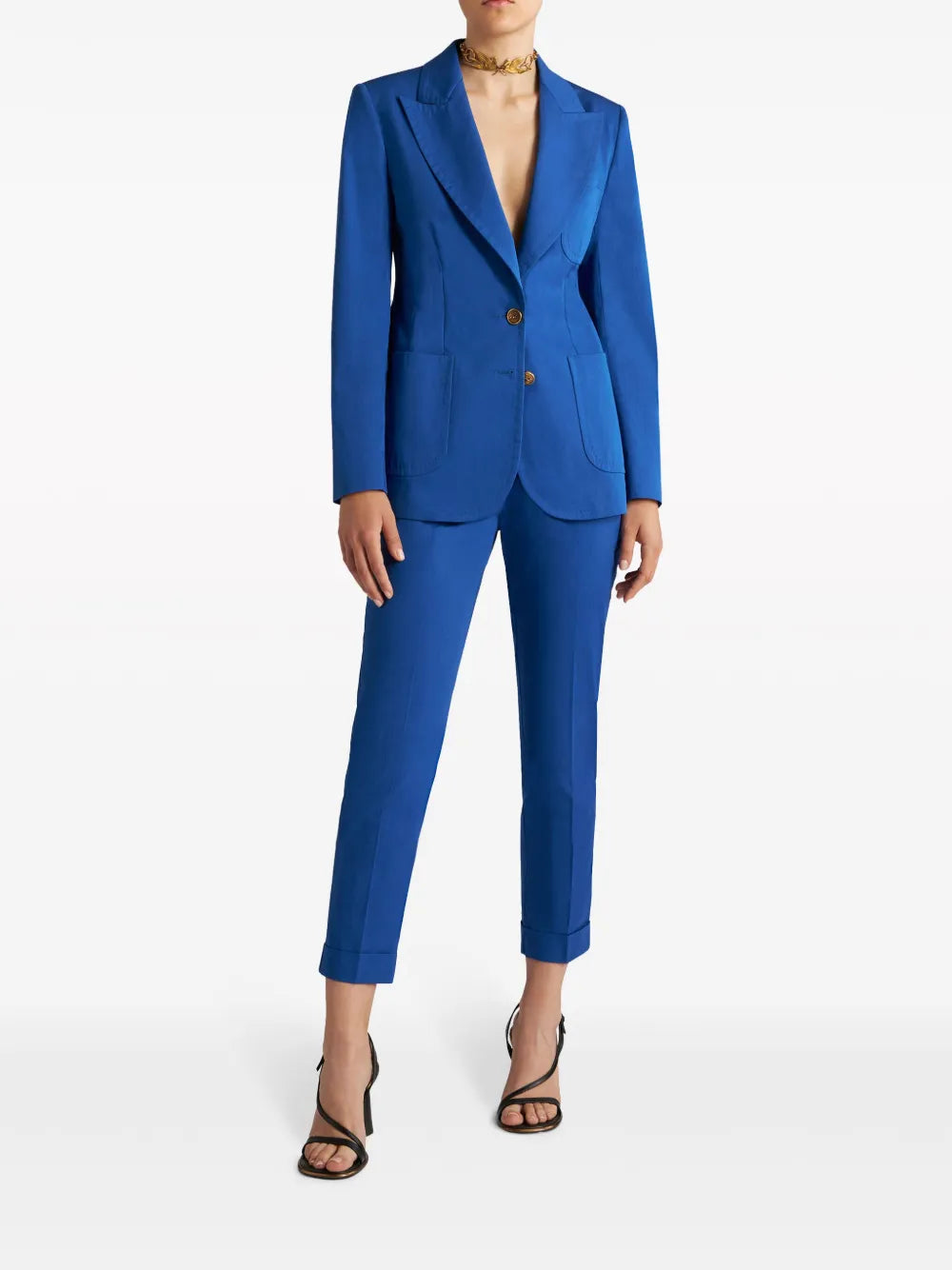Stretch-Cotton Cropped Trousers