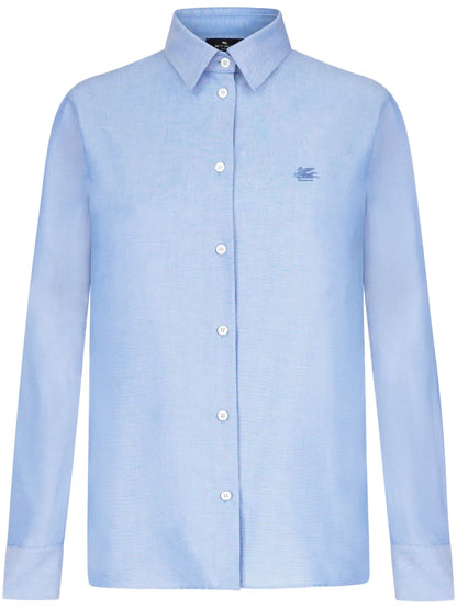 Pegaso-Embroidered Cotton Shirt