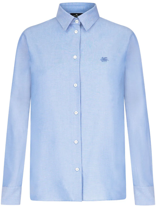 Pegaso-Embroidered Cotton Shirt