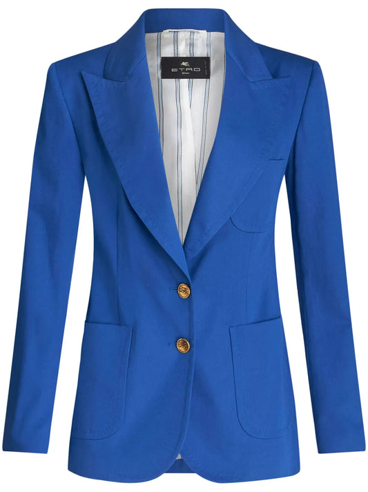 Pegaso-Buttons Stretch-Cotton Blazer