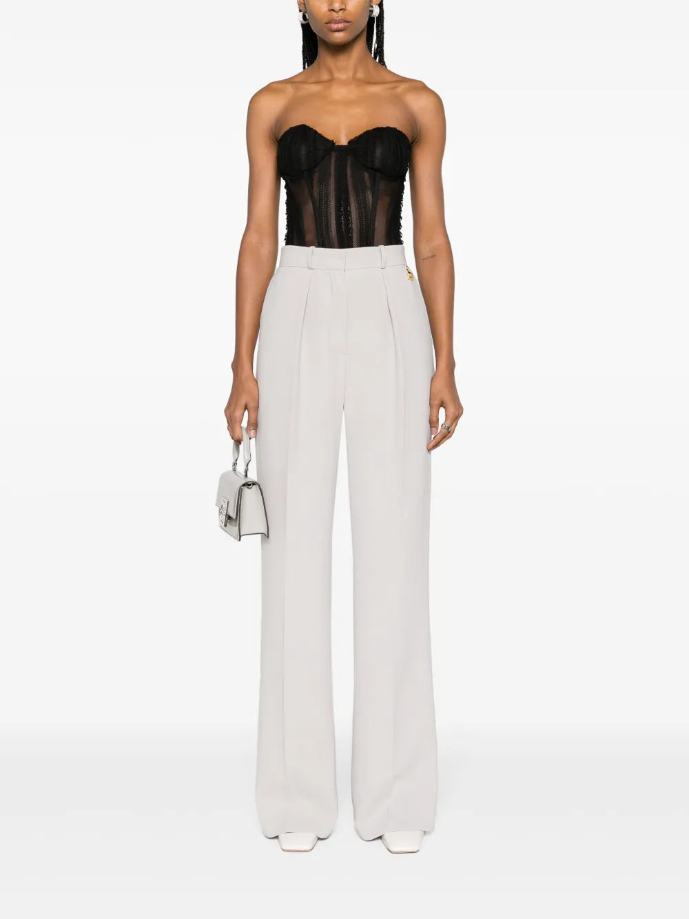 Pleated Straight-Leg Trousers
