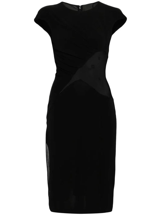 Panelled Crepe Midi Dress