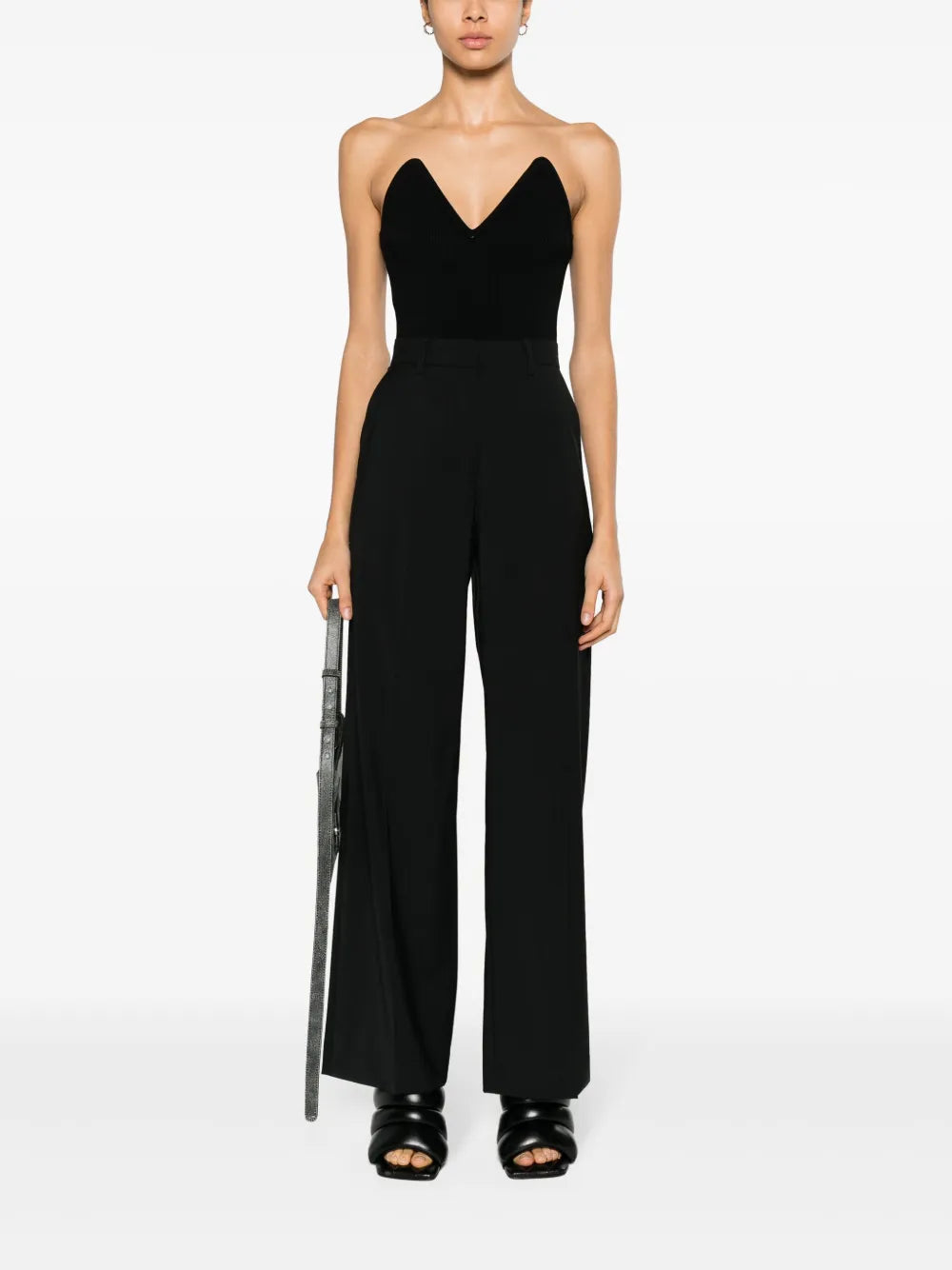 Ribbed-Knit Bustier Top