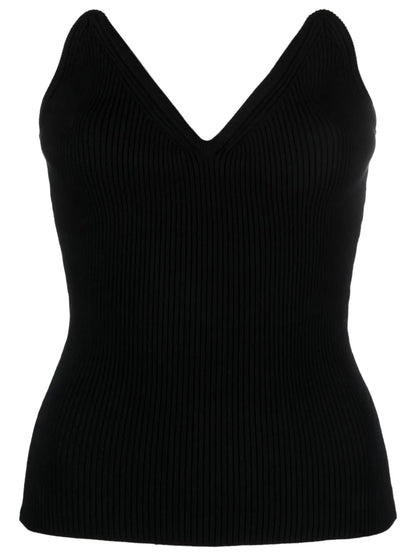 Ribbed-Knit Bustier Top
