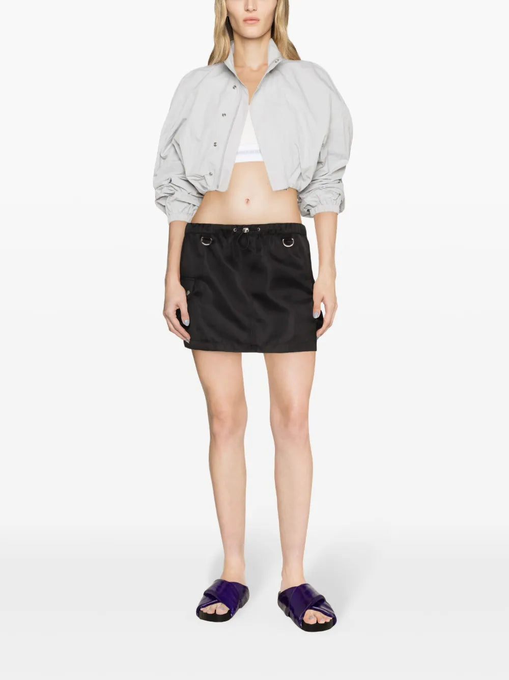 Drawstring Cargo Miniskirt
