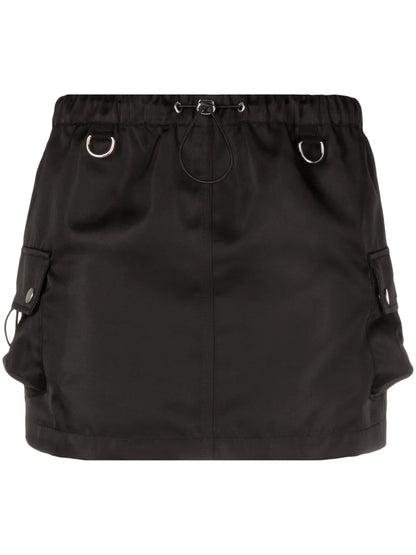 Drawstring Cargo Miniskirt