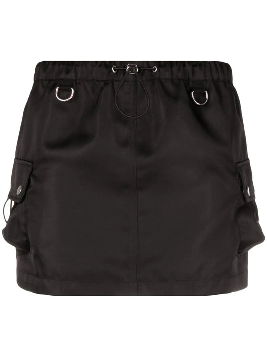Drawstring Cargo Miniskirt