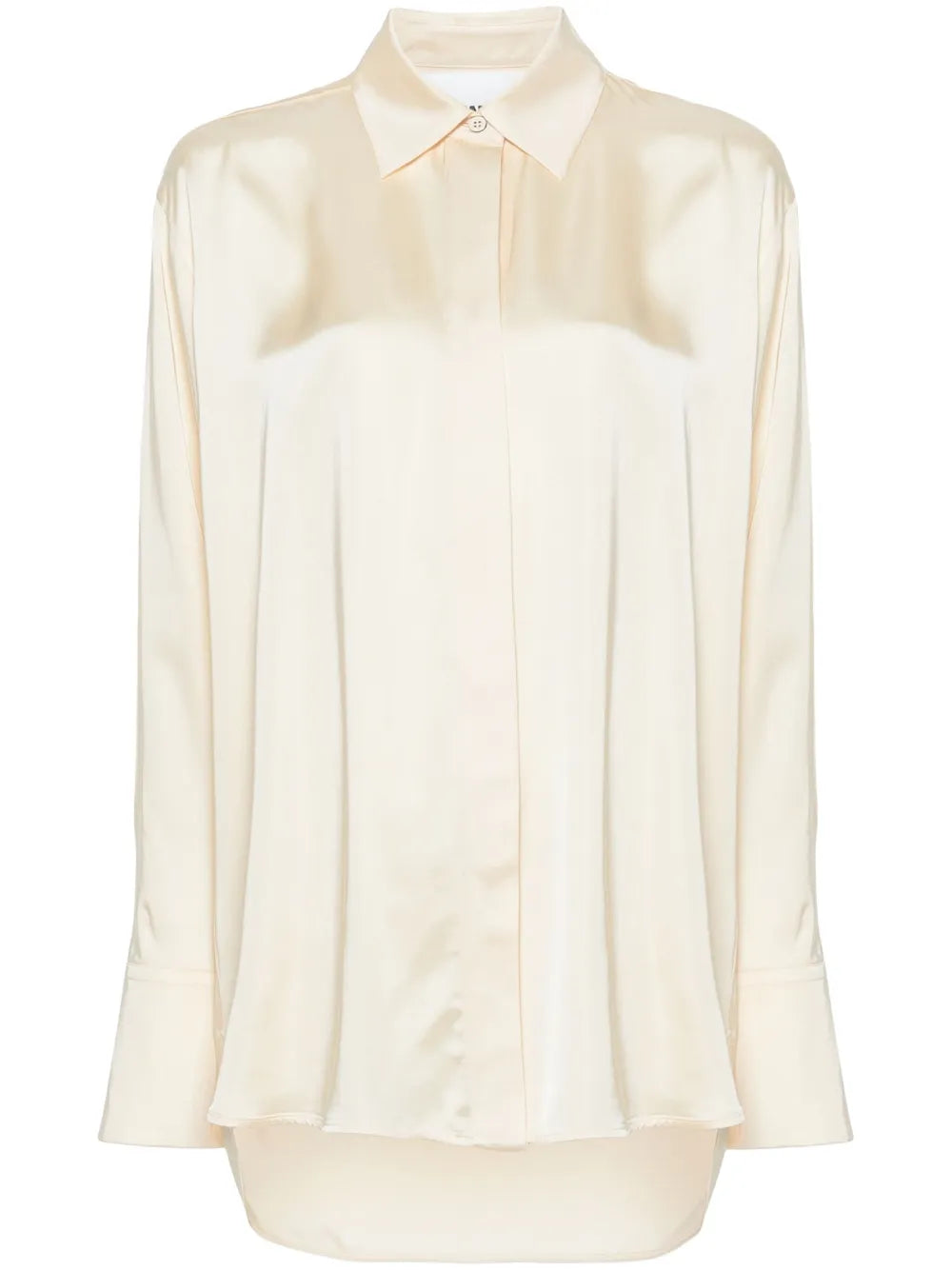 Pointed-Collar Satin Shirt