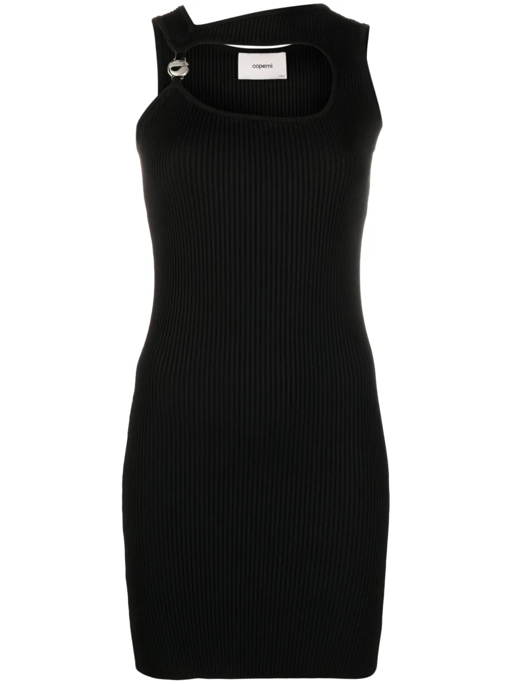 Logo-Plaque Ribbed Mini Dress