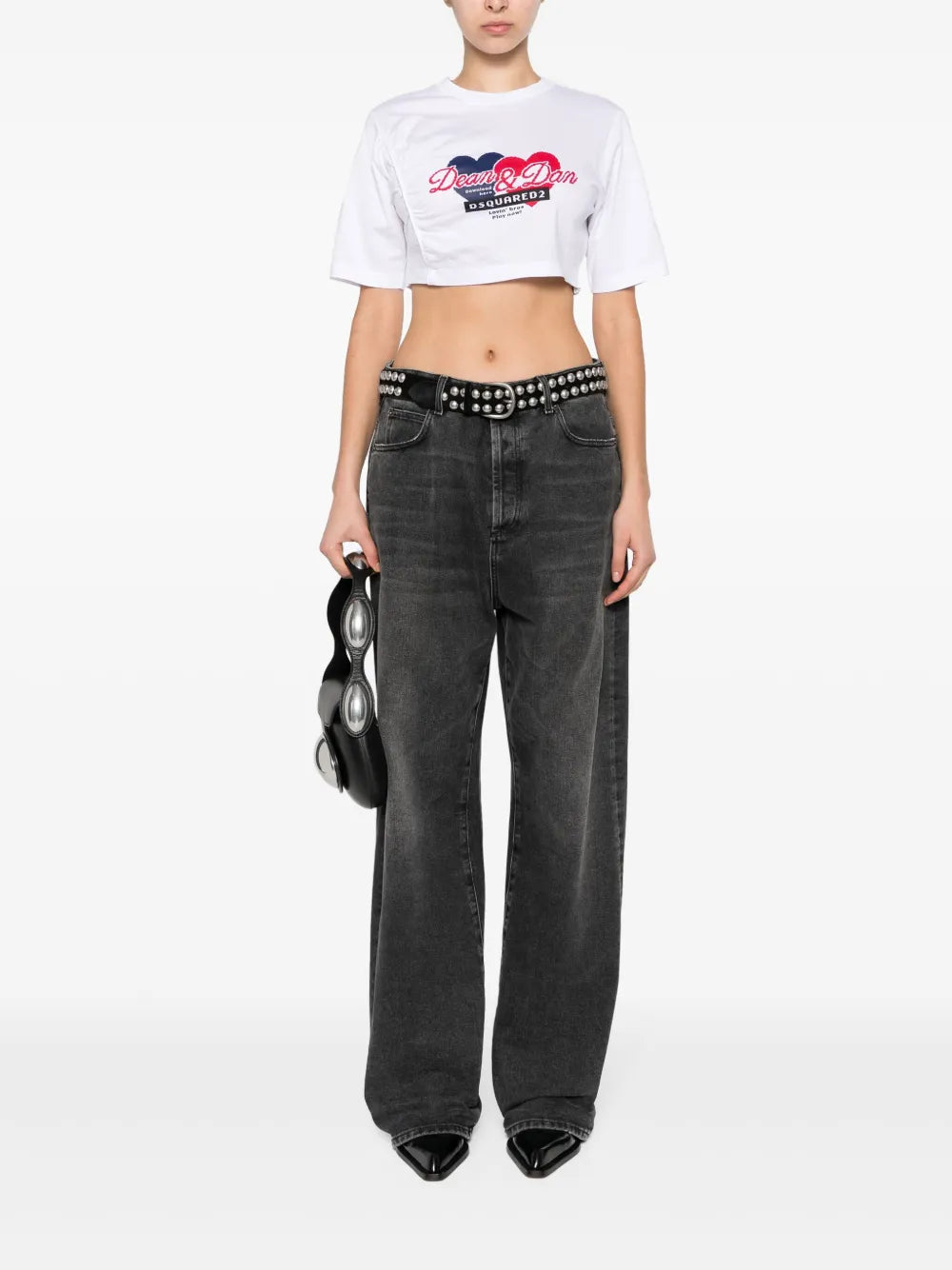 Gathered Cropped T-Shirt