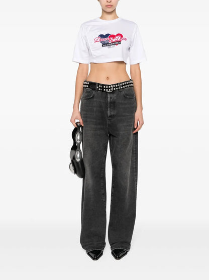 Gathered Cropped T-Shirt