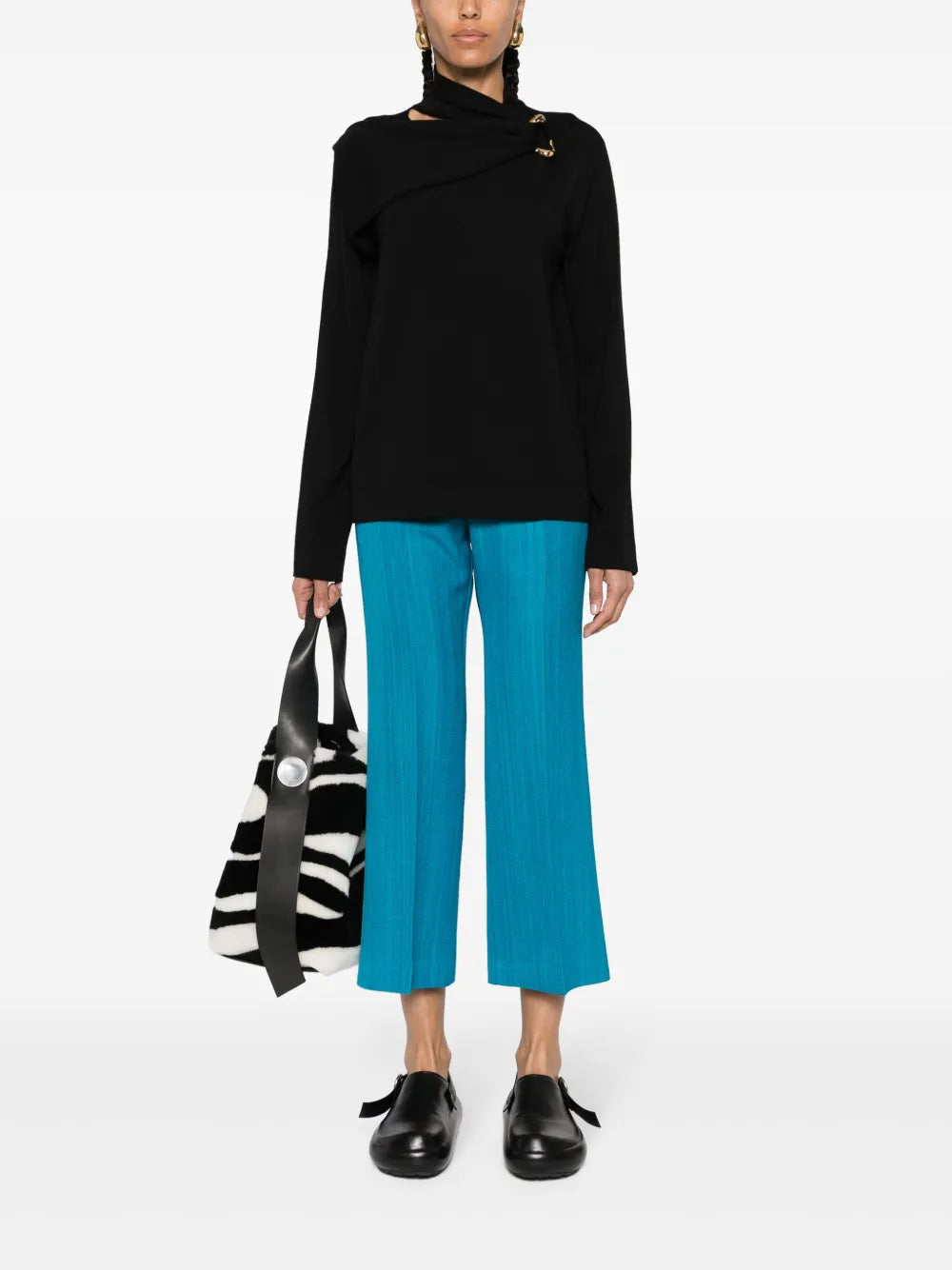 Scarf-Detailed Knit Top