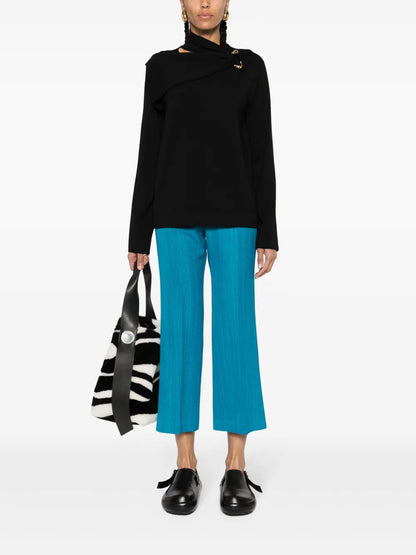 Scarf-Detailed Knit Top