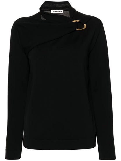Scarf-Detailed Knit Top
