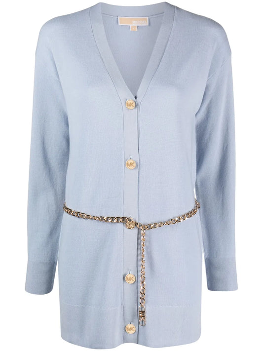 Chain-Link Ribbed Cardigan