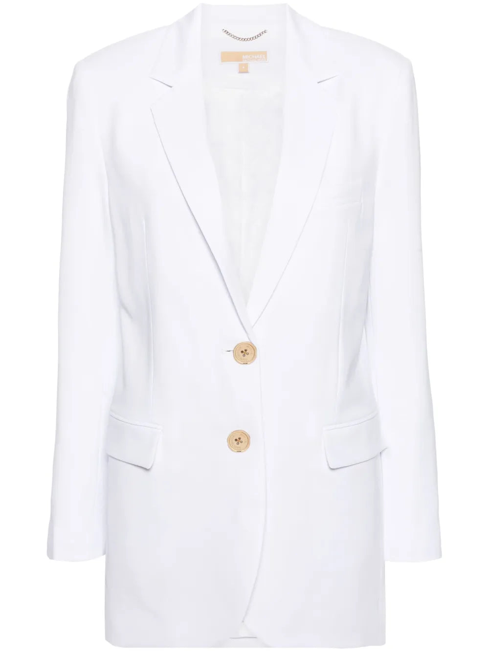 Single-Breasted Crepe-Texture Blazer